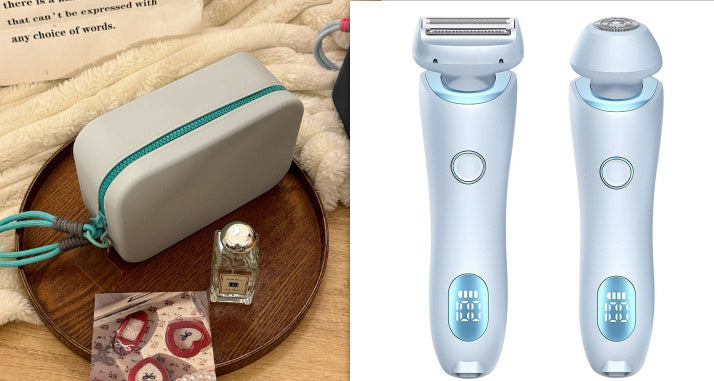 2 In 1 Hair Removal Epilator USB Rechargeable Trimmer Women Body Razor Face Leg Armpit Bikini Hand Pubic Shaver Hair Remover